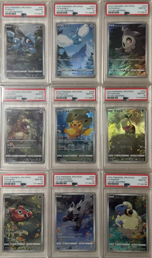 2022 Vstar Universe God Pack set de 9 cartas PSA 10 GEM MT